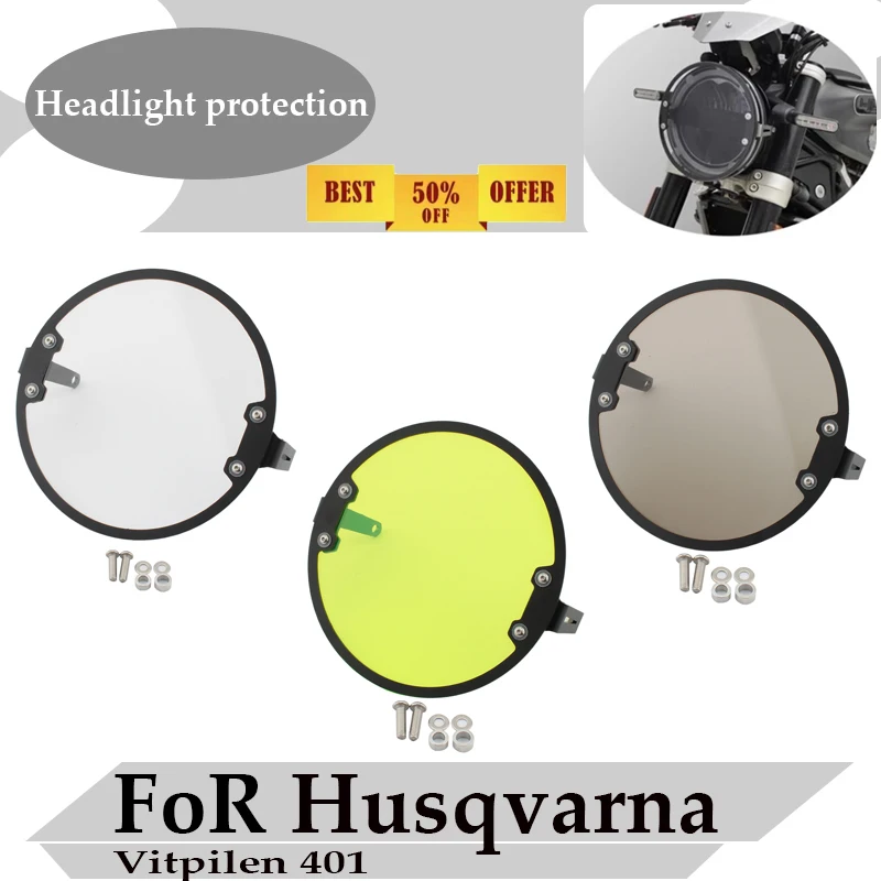 FoR Husqvarna Svartpilen 401 250 Vitpilen 401 2020-2024 Headlight Protector Grille Guard Cover Motorcycle Headlight Protective