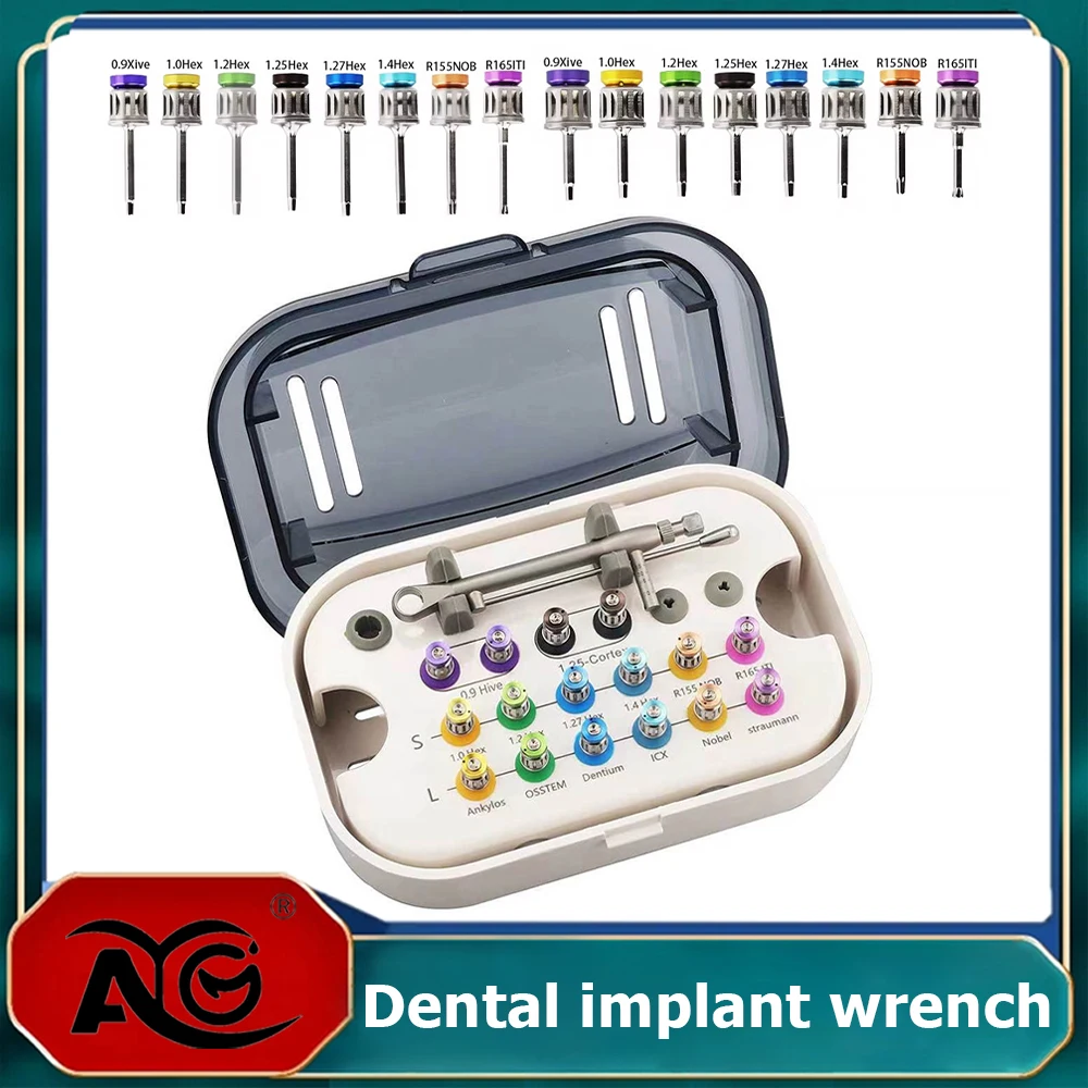 

AG 1 коробка, высококачественные отвертки, динамометрический ключ для зубных имплантатов, трещотка 10-70NCM с драйверами или комплектом гаечных ключей