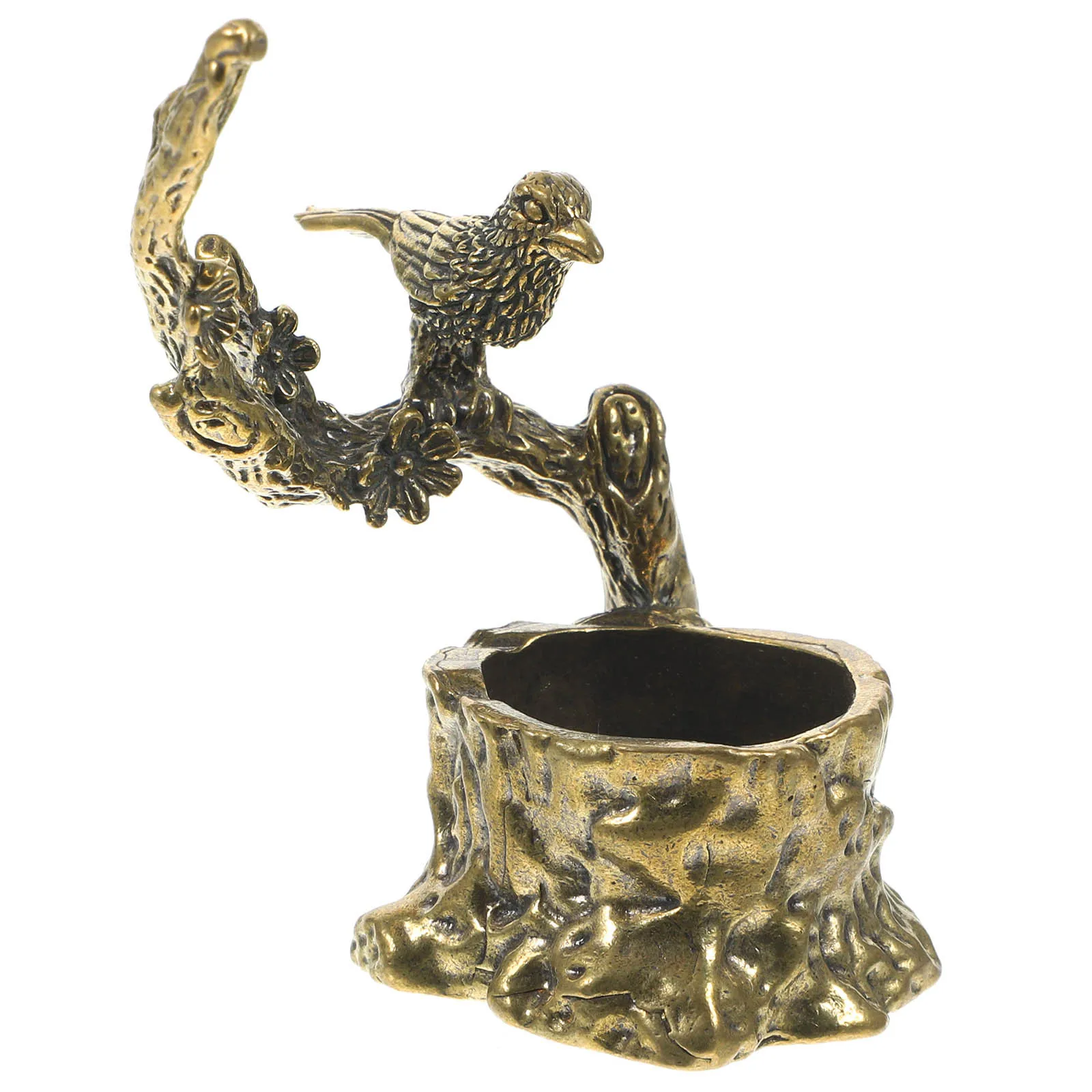 

Dragon Playing With Water Ornament Copper Bird On Branch Vintage Metal Desktop Decor For Home Office Table Display