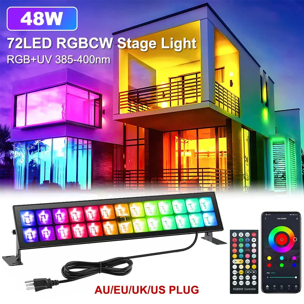 RGB UV LED floodlight DJ Disco Party Par Stage Light UV Wall Wash Light Effect Dance Bar Holiday Wedding Xmas Halloween Decorate