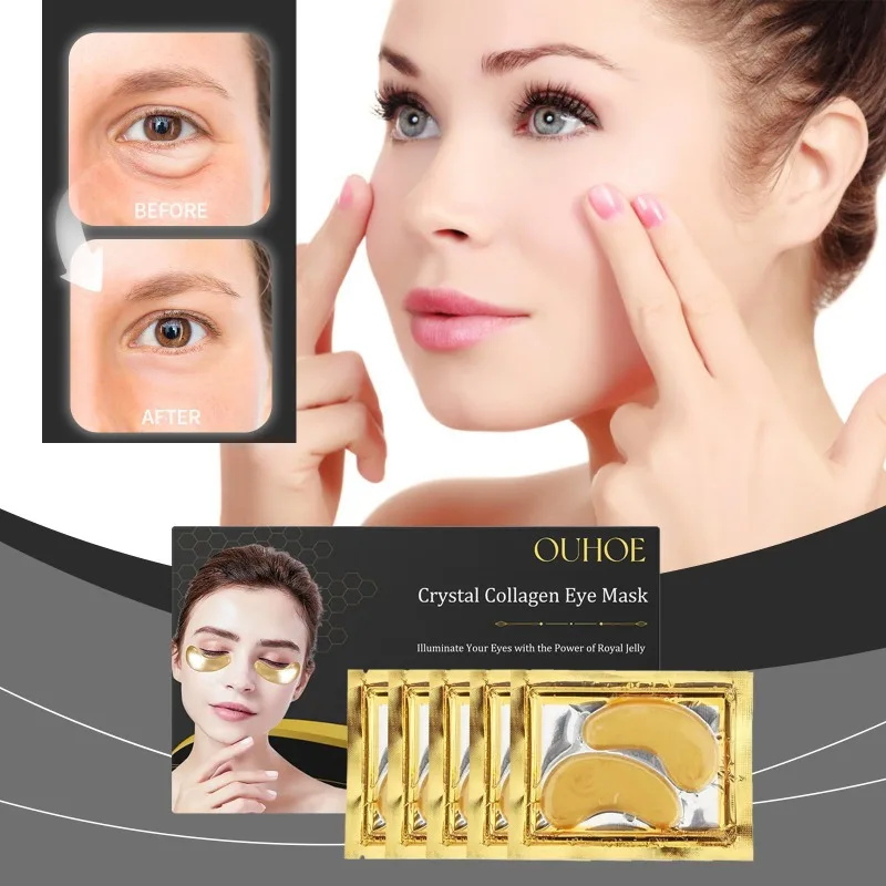 Crystal Collagen Eye Mask Moisturizing Anti Dark Circles Removal Eye Bags Eyes Gel Retinol Facial Anti Aging Beauty Care Patches