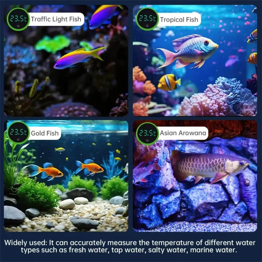 Cordless Aquarium Thermometer Led Display Electronic Control Temp Meter Temperature Measurement Gauge Digital Thermometer