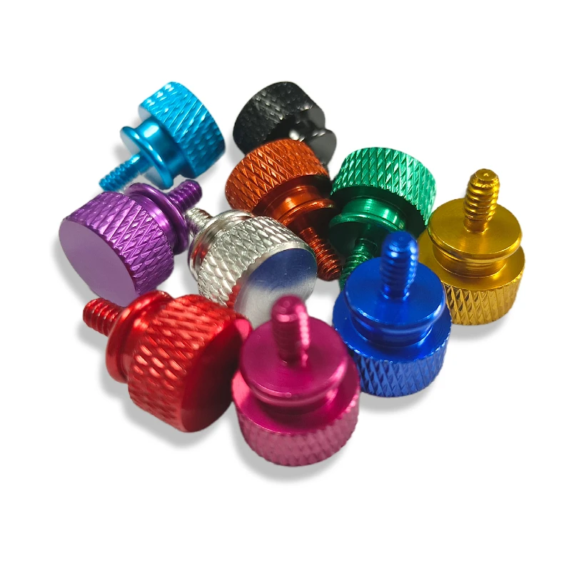 10pcs Colorful Computer Case Thumb Screws M3M4 Aluminum Alloy Step Hand-Tightening Screws Can DIY Knurled Hand Screws