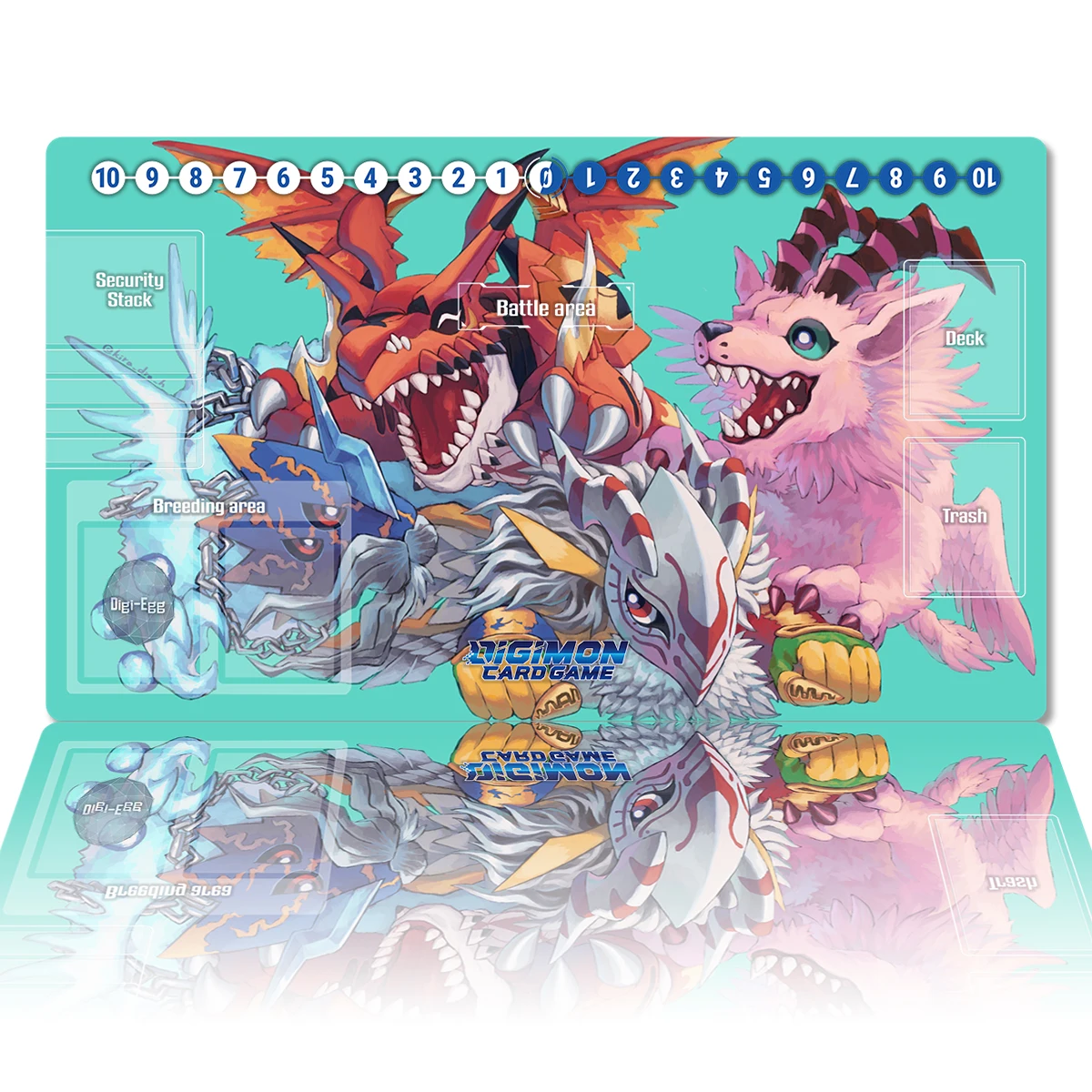 Digimon Playmat Four Holy Beasts Megidramon Goddramon DTCG CCG Board Game Card Game Mat Anime Mouse Pad Custom Desk Mat Zone Bag