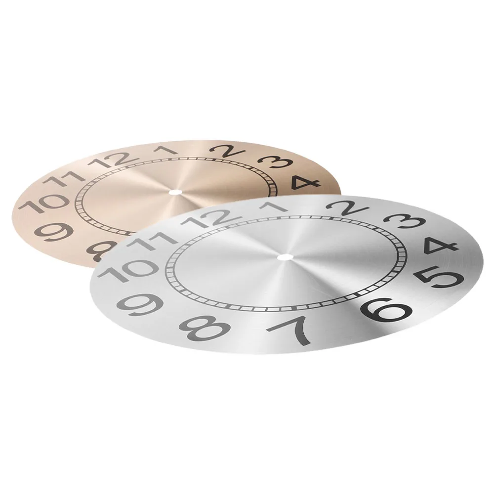 

2Pcs Aluminum Round Clock Face DIY Dial Replacement for Wall Kitchen Outdoor Clock Repair Mechanism Parts Craft Kit