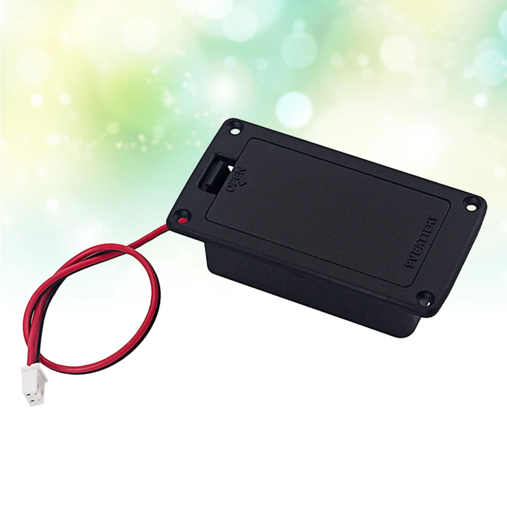 

Professional Black Box for Active Pickup Guitar Bass 9V Metal Contacts Spring Durable Easy Replacement High Grade