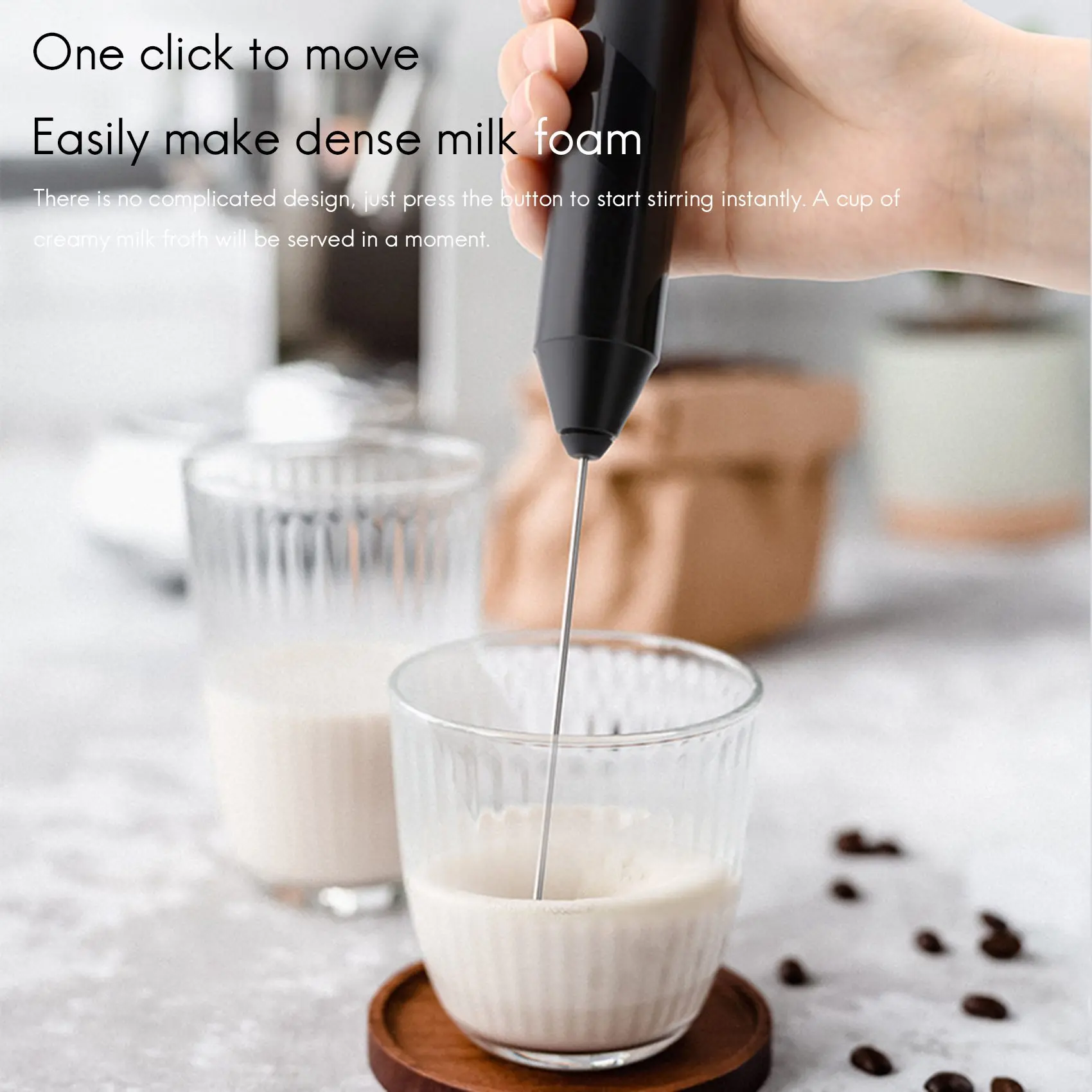 Electric Coffee Mixer Rechargeable Milk Shaker Maker Frother Foamer Egg Beater Hand Held Blender