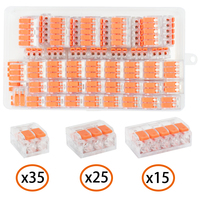 75Pcs Box Electrical Lever Wire Connectors 2 Port 3 Port 5 Port Electric Cable Clamp Mini Quick Wire Terminal Connector
