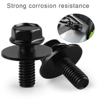 20pcs Auto Universal M6 Screw Bolts 1.0 x 16mm long 10mm hex 17mm washer Car Body Fender Bumper Engine Cover Accessories Parts