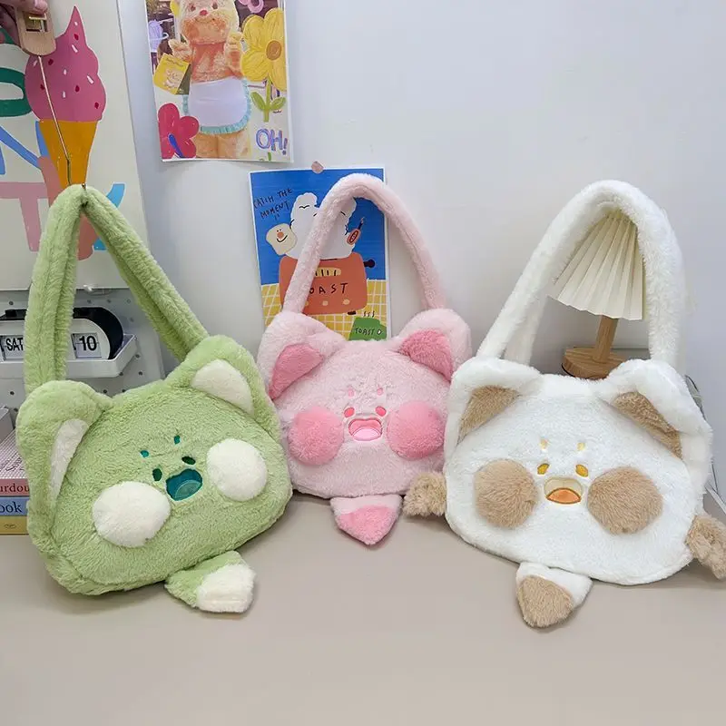 

Популярный Ins мультфильм девушка милый плюшевый большой емкости детский рюкзак с мультяшными животными двойное плечо плюшевая детская сумка