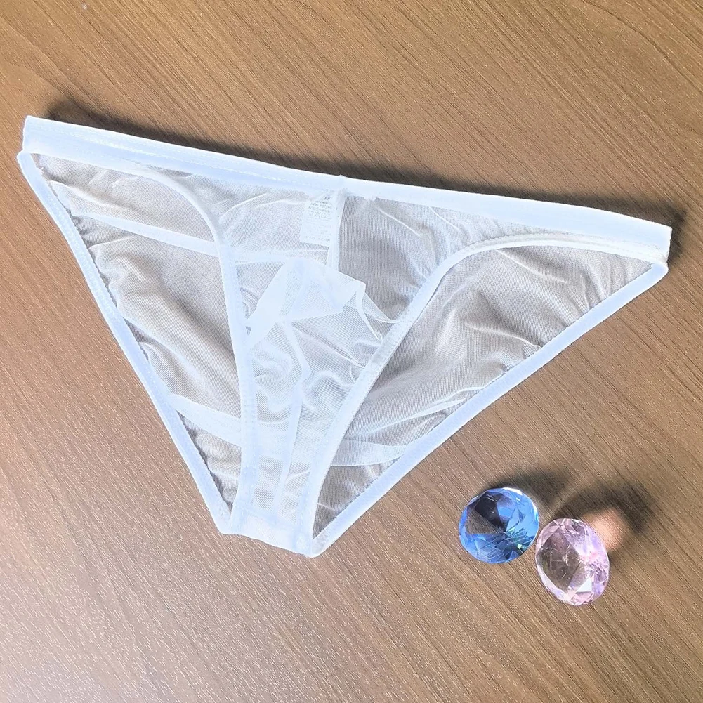 Breathable Men\'s Mesh Sheer Underwear Briefs with Pouch Design Low Rise Thongs String for Everyday Use and Style