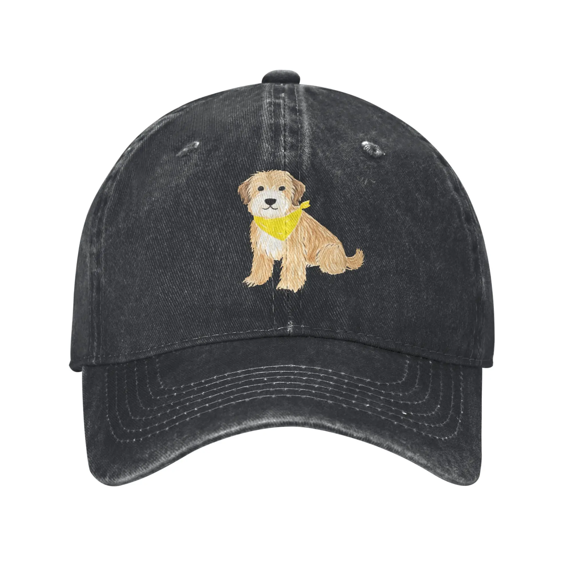 Cheers Summer Is Here Fluffy Dog Yellow Bandana Cartoon Baseball Caps Peaked Cap  Sun Shade Hats for Men