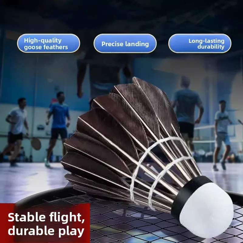 

Профессиональные воланы для бадминтона из гусиного пера, набор из 12 штук, прочные, устойчивые к повреждениям, для соревнований и тренировок в помещении и на улице.