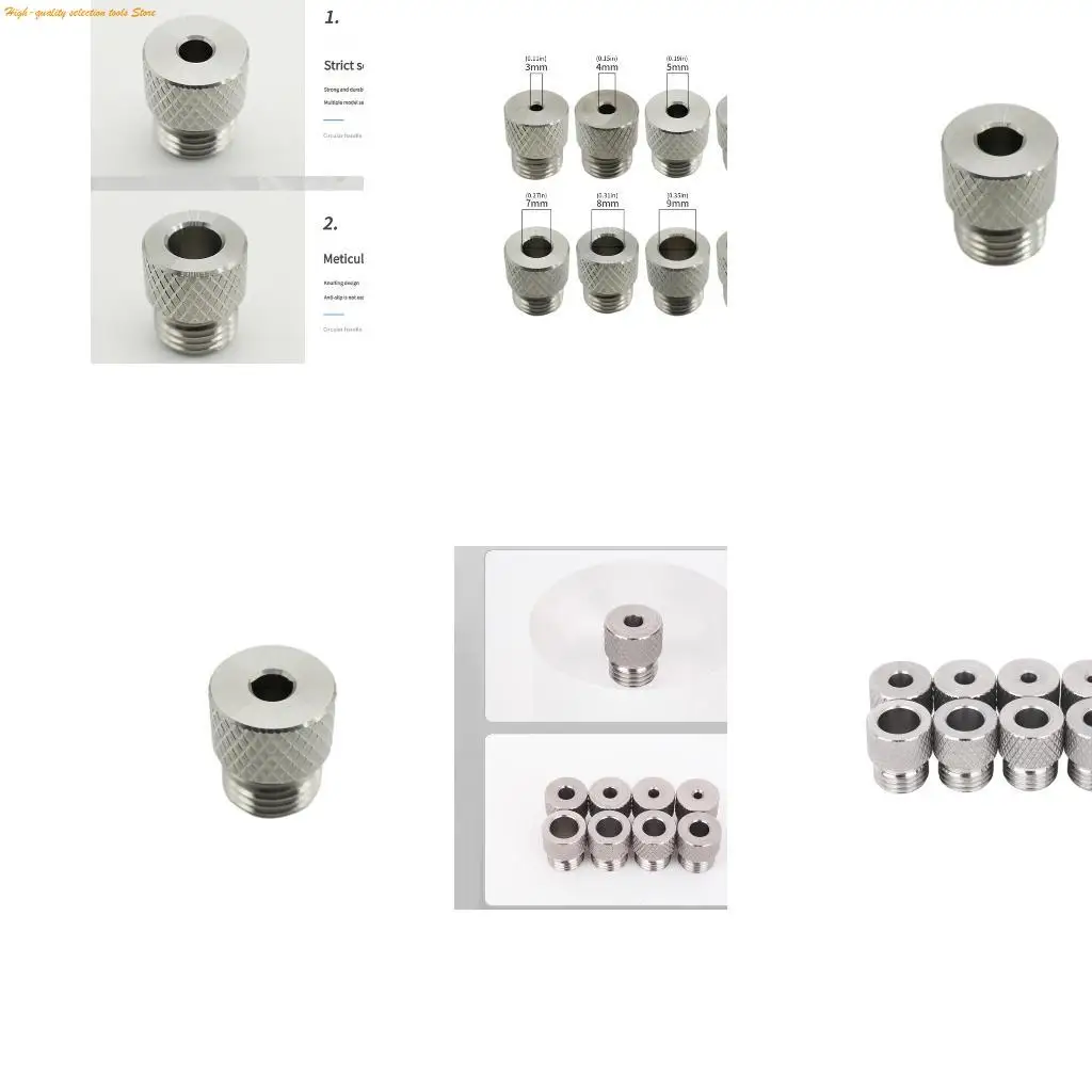 

203F Multipurpose Stainless Steel Bushings Coarse M14x1.5 Threading 8Varied Diameters Option Compatible for Punch Fixtures