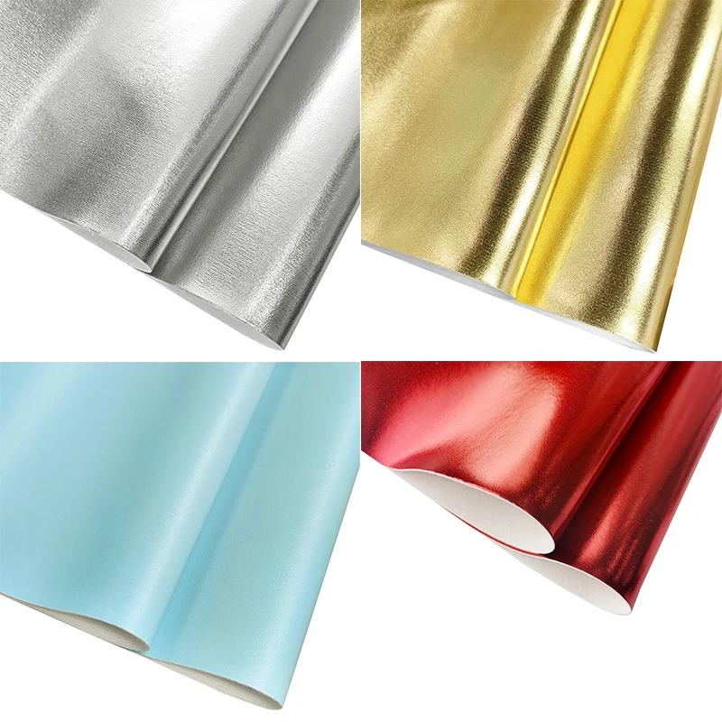 faux leather sheets Smooth Glossy Metallic PU Leather Artificial Fabric Material for Making Shoe/Bag/DIY Accessories 30*135CM