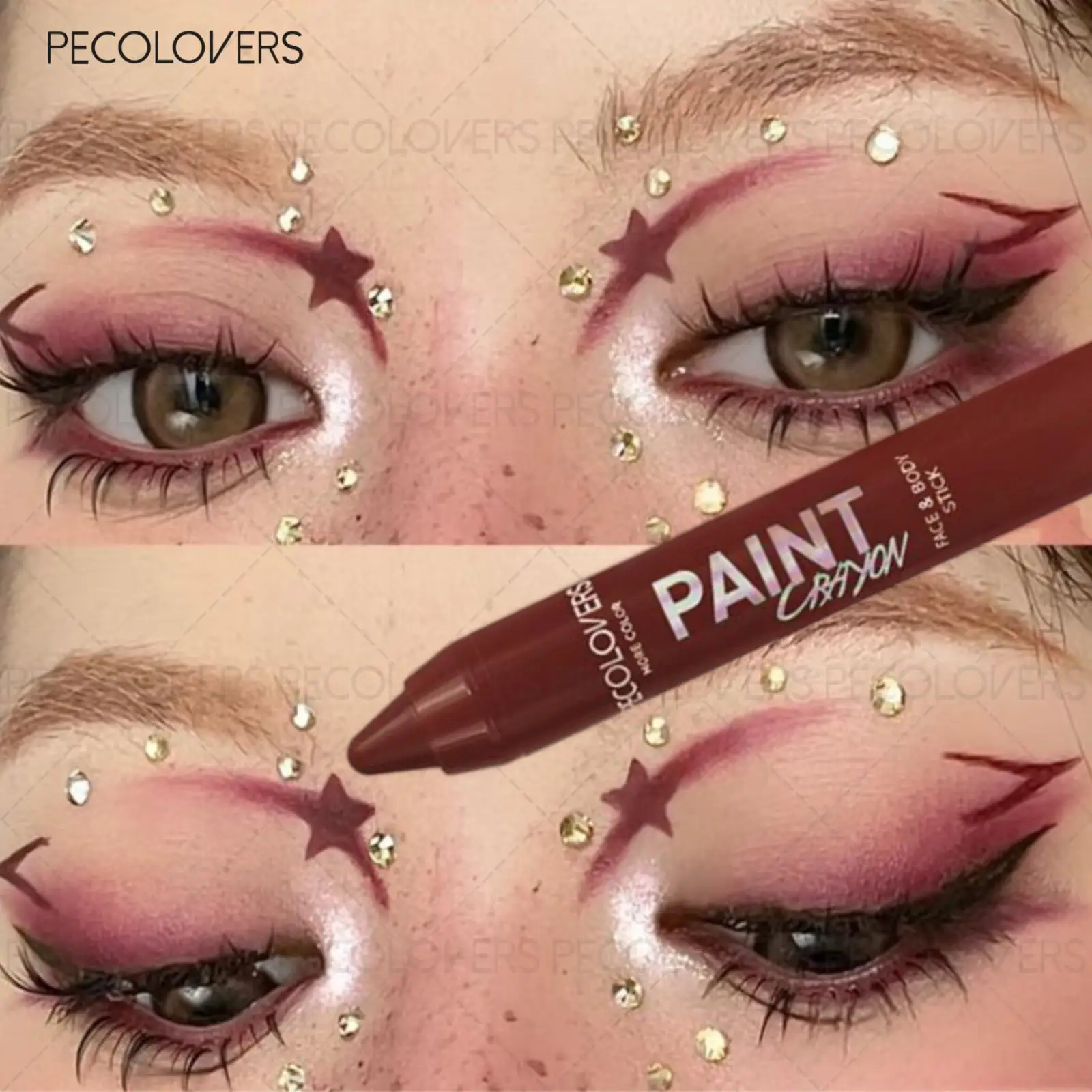 ปากกาเพ้นท์ตัวหลากสี 1 ชิ้น, เพ้นท์หน้า, การแสดงสีสูง, การเลือกสีหลากหลาย, เหมาะสำหรับการแต่งหน้าหลากหลายรูปแบบ