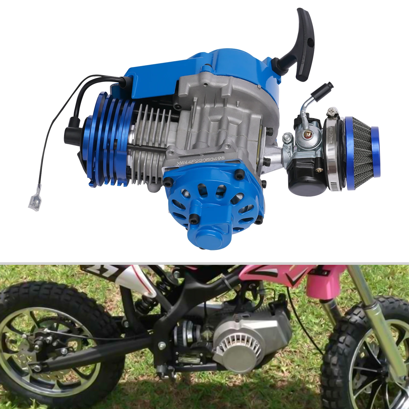 

49cc 50cc 2-Stroke Engine Motor Kit Pull Start High-performance Engine Motor for Pocket Bike Scooter ATV Racing