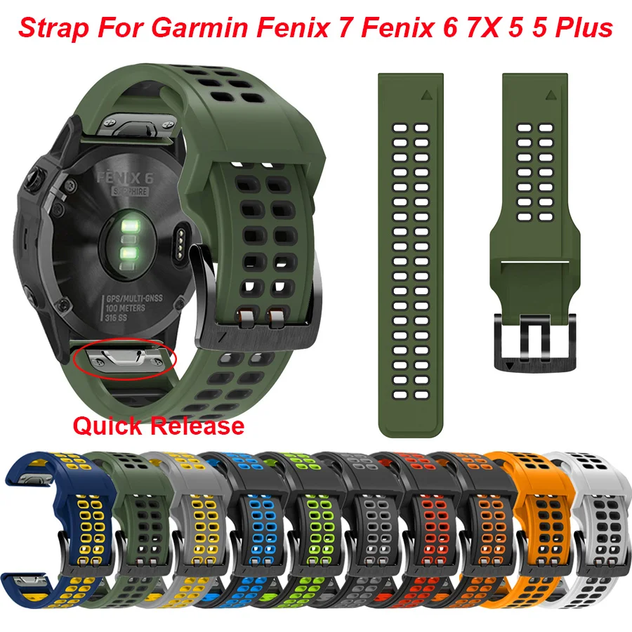 Correas de silicona para reloj Garmin Fenix 6X 6 Pro 7X 7, pulseras Easyfit Fenix 5 5X Plus 935 945, 26 y 22mm