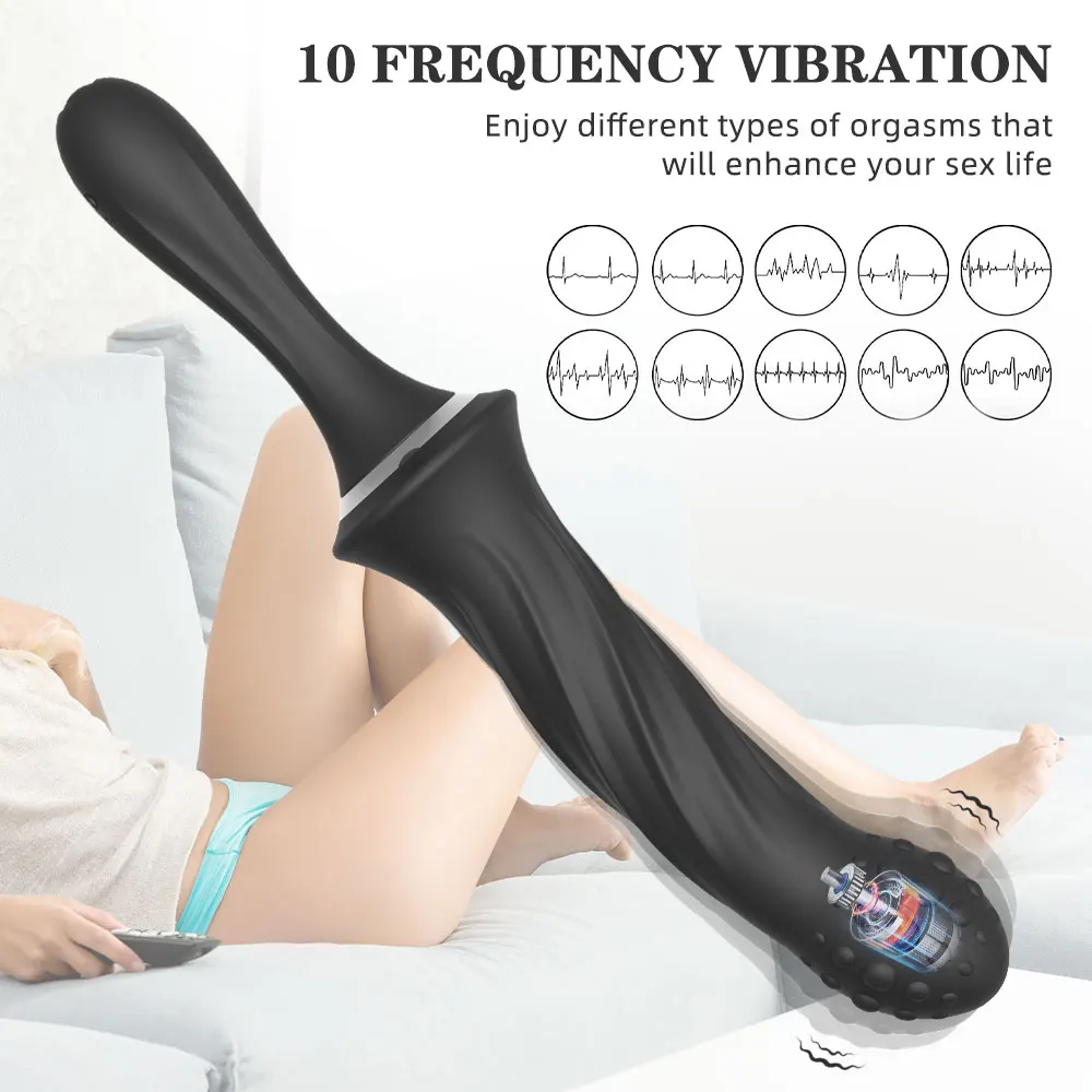 Movava 10 Speed Vibrating G-Spot Anal Plug Prostate Massage Soft Vibrators Wand Silicone Masturbator Erotic Sex Toys For Couple