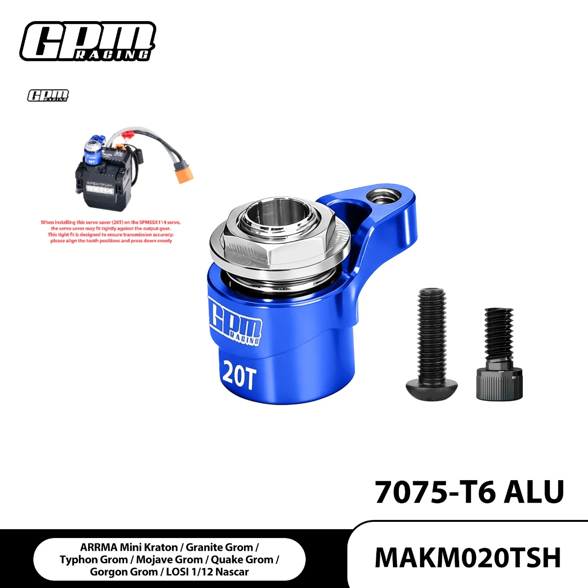 

GPM 7075 ALLOY 21T SERVO SAVER FOR ARRMA 1/16 MINI KRATON 3S DSC 4X4 RTR Brushless Speed Truck-ARA2508S