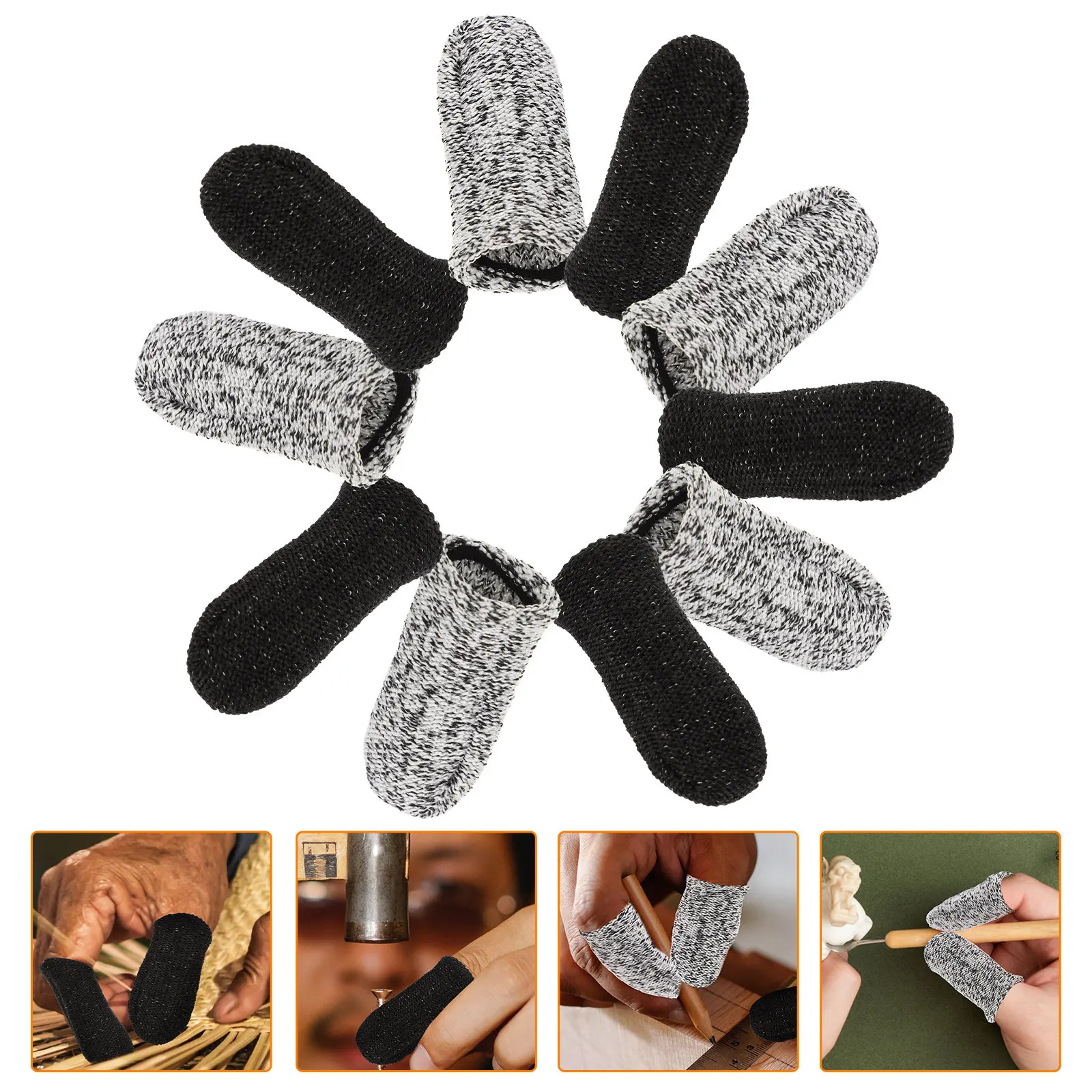 

20pcs Finger Sleeves Anti Cut Protectors Household Reusable Wear Resistant Daily Work Gloves Breathable Comfortable Kitchen