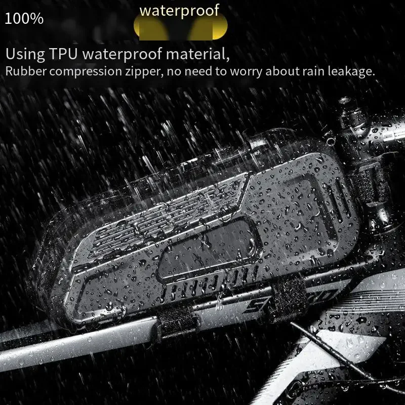 

Интегрированный защитный чехол для верхней трубы — прочный корпус из ТПУ и полностью водонепроницаемое основное отделение для легкого доступа на гравийных дорогах