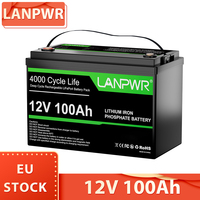 LANPWR 12V 100Ah LiFePO4 Battery Pack, 1280Wh Energy, with 4000+ Deep Cycles & Built-In 100A BMS, Non-Bluetooth