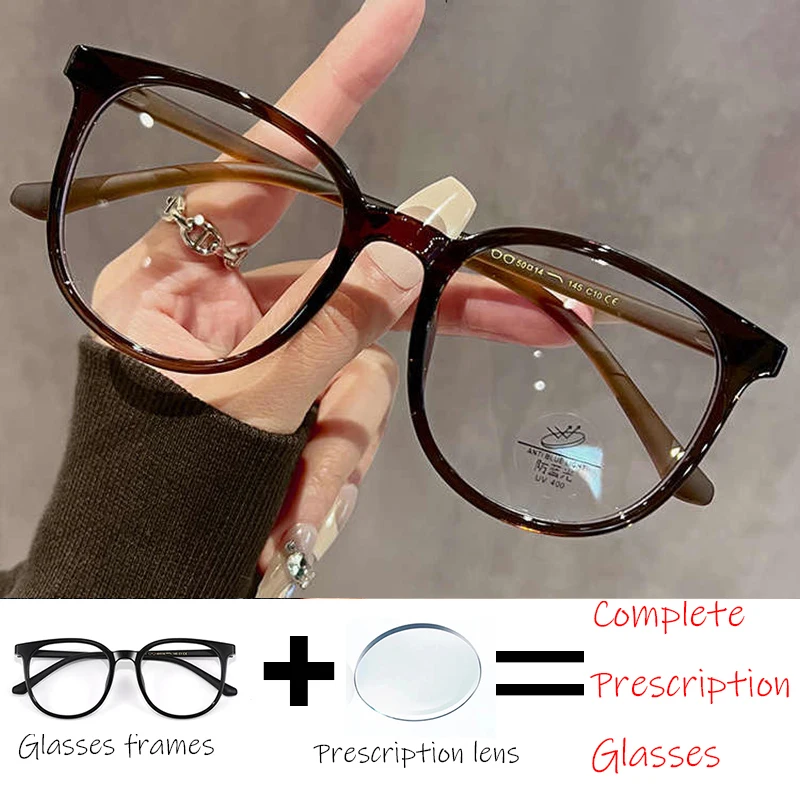 

2025 prescription glasses Ultra Korean Coffee Colored Frame, Suitable For Myopic Women With High Prescription And Natural Face