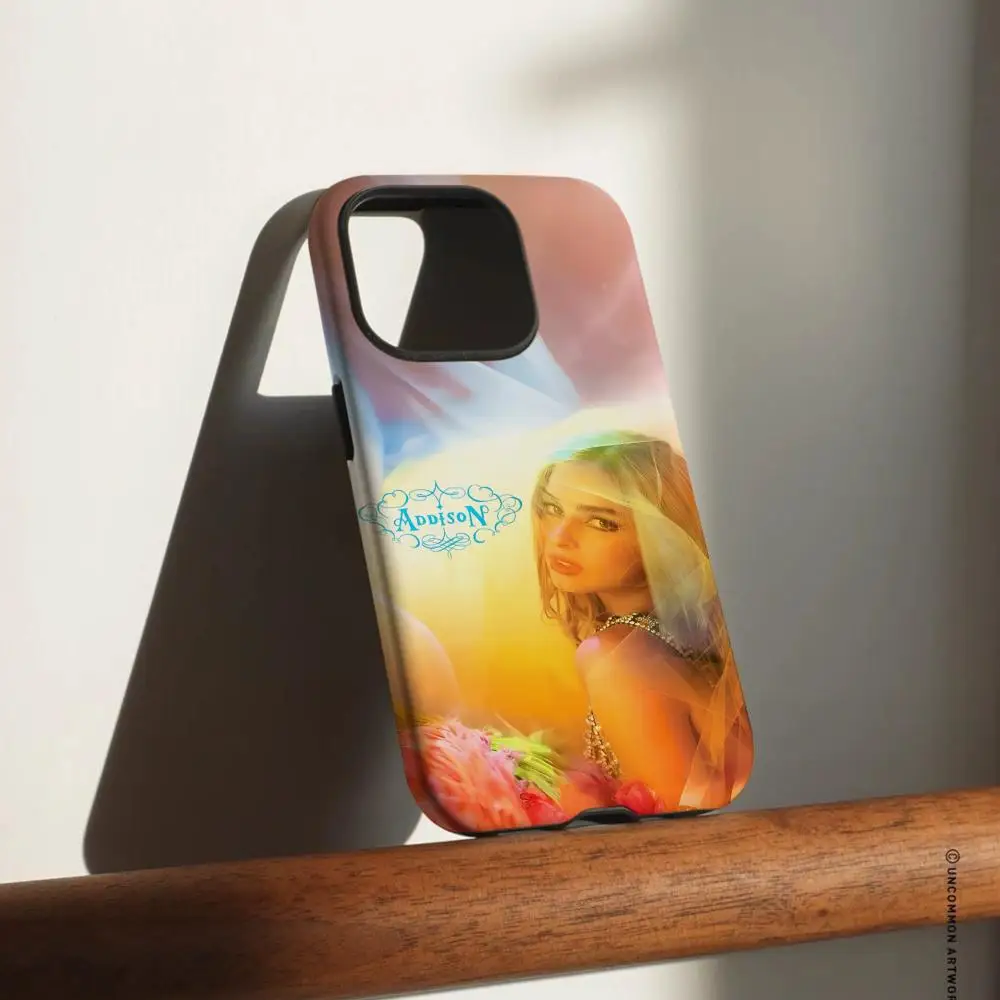 حافظة هاتف A-Addison Rae Addison لهاتف iPhone 17 16 15 14 13 12 Pro Max Plus لامعة عالية الدقة بطبقة مزدوجة غلاف صلب سائل #1