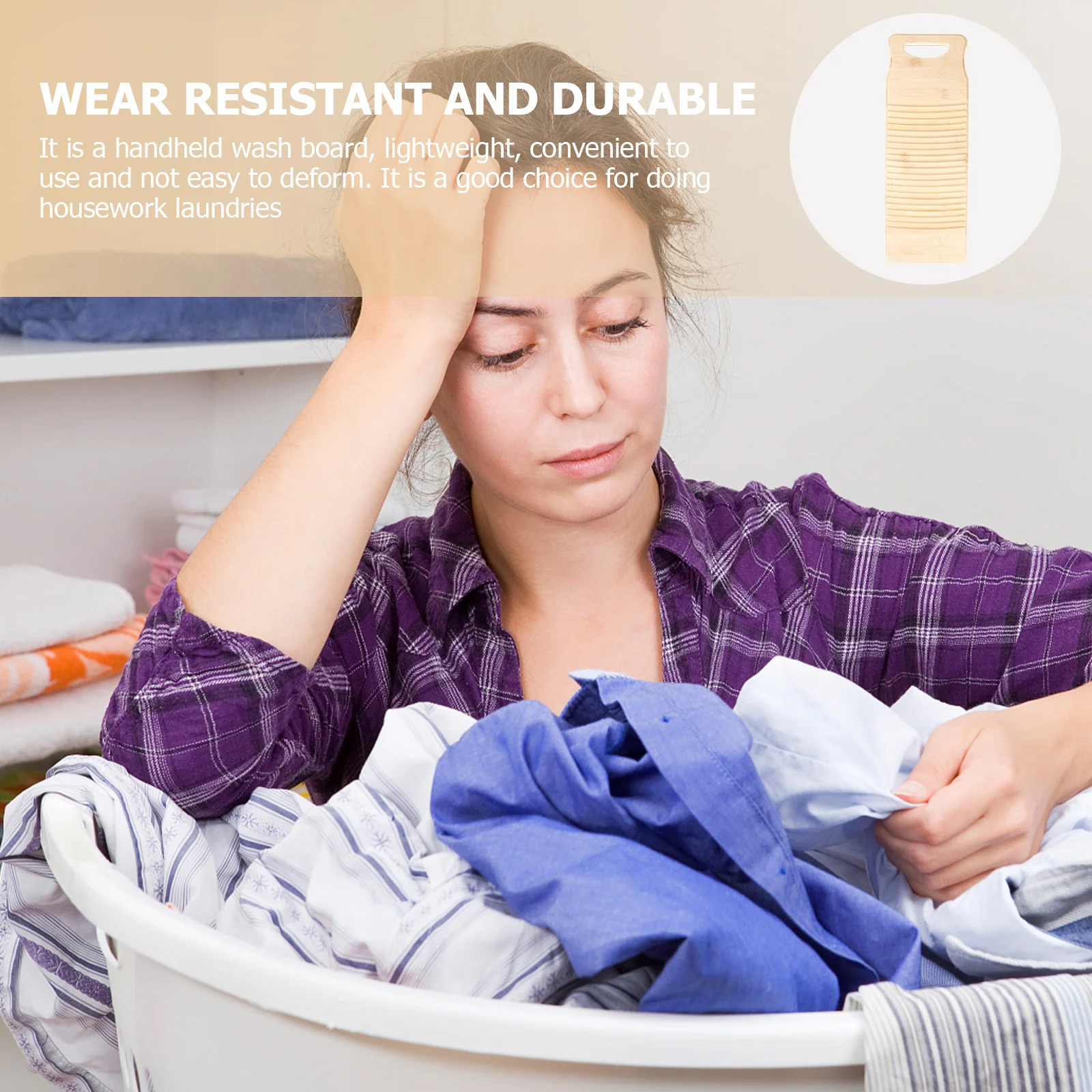 

Laundry Washboard Bamboo Solid 50cm Thickened Anti-Slip Board for Home Garments Cleaning Thickened Washboard Laundry Board