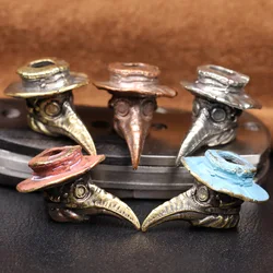 Medieval Europe Long Beak Mask Doctor Brass Knife Bead Lanyard Pendants DIY Paracord EDC Outdoor Tool Woven Hangings Accessories