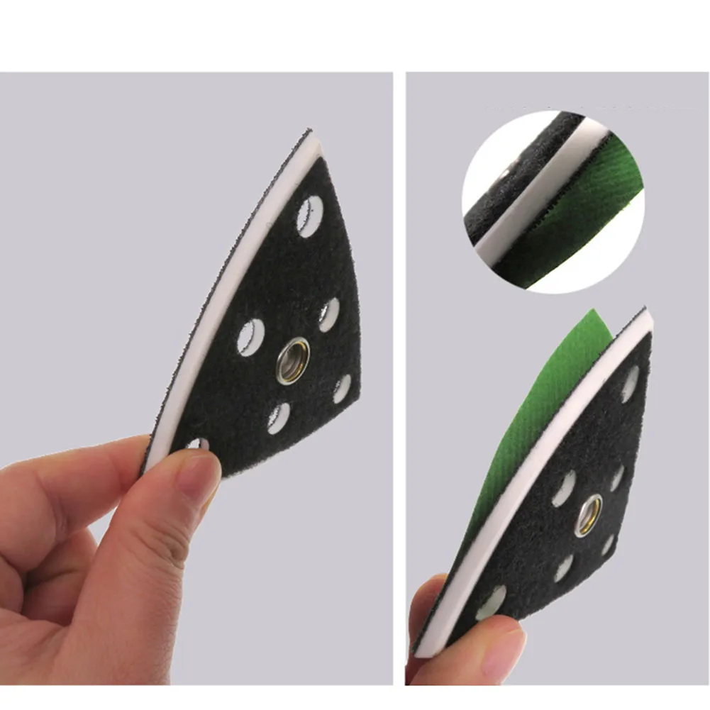 1Pcs Sanding Pad Triangle Sandpaper 90mm Sponge Sanding Disc 6 Holes Hook And Loop For Polishing Phone Shell Paint-Surface
