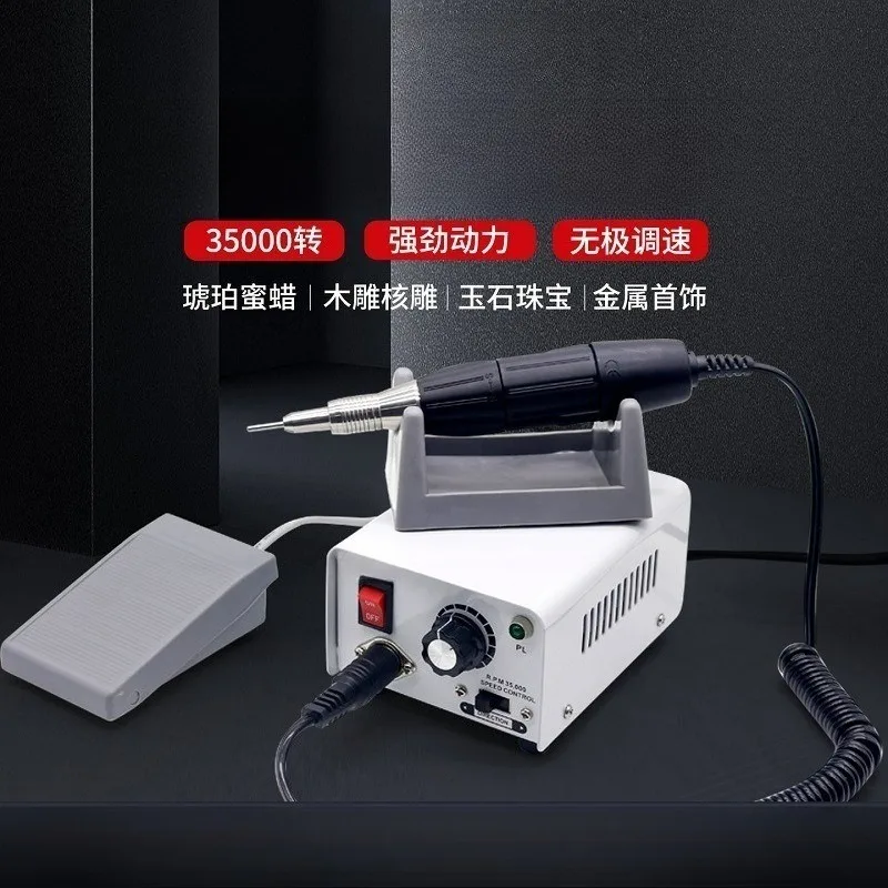 Mini Polishing Engraving Machine with 102/102L Handpiece, Jade Wood Carving Electric Grinding Tool for Craft Work