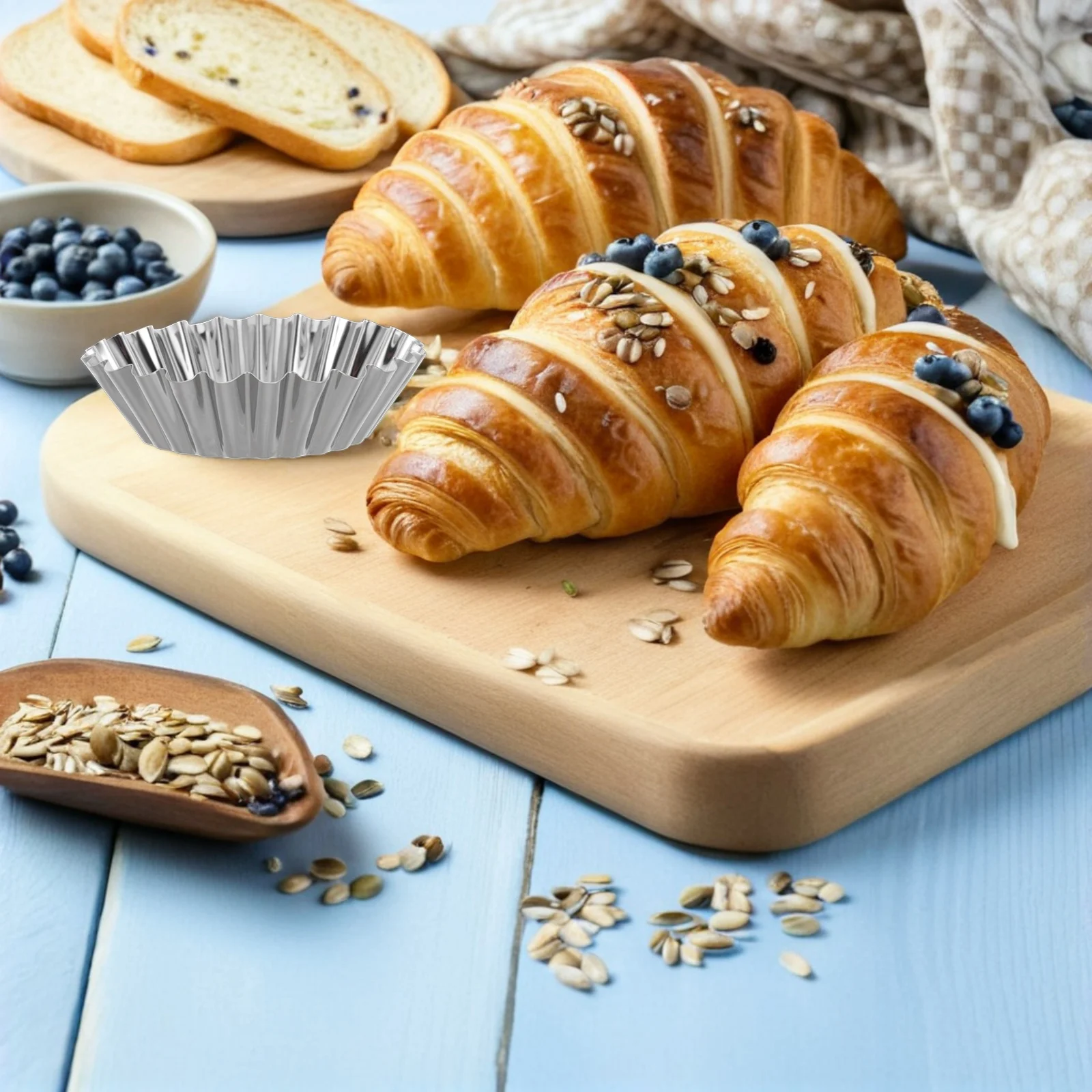 

50 шт. формочек для яичных тарталеток из нержавеющей стали, мини-формы для тарталеток, антипригарные, многоразовые, для выпечки десертов, пирожных, кексов