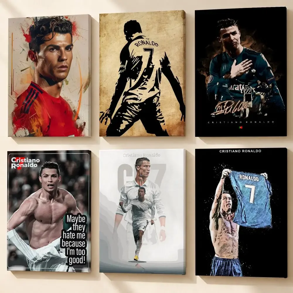 Player C-Cristiano Ronaldo Framed Wall Painting Canvas Poster Wooden Stretcher Frame Inner Frame Kit for Wall Art Painting