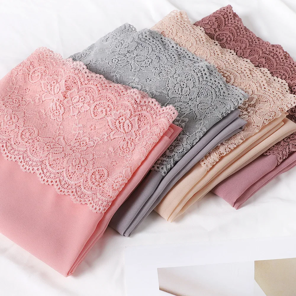 

Summer new pearl chiffon lace edge women's head scarf, Malaysia travel shawl silk scarf