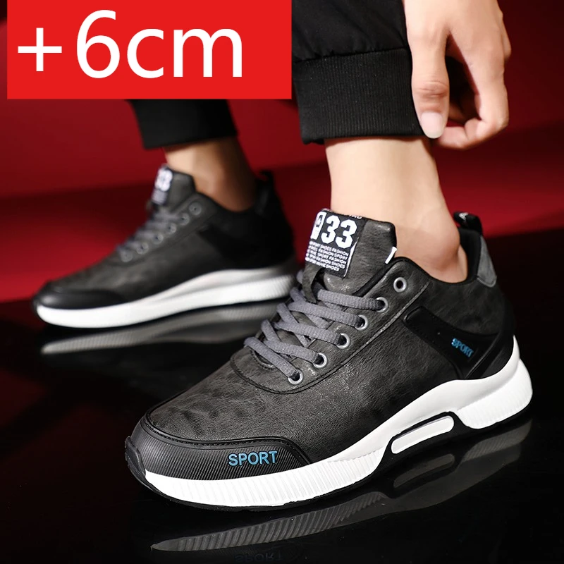 

TwoNew Men's Shoes with An Invisibl Inner Height Increase of 8cm, Featuring Fleece for Winter and No Fleece for Springand Autumn