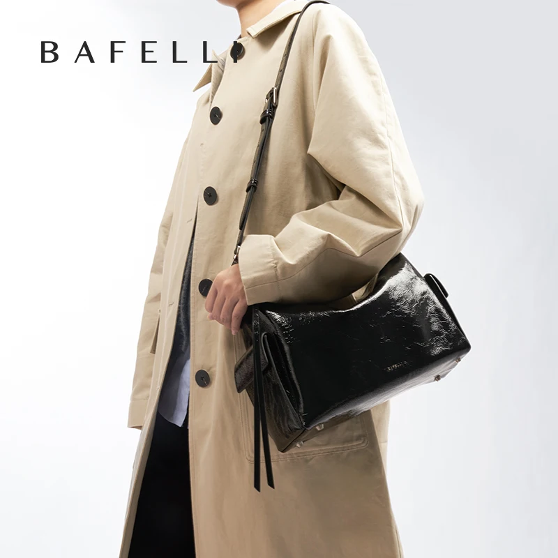 BAFELLI 2026 NEW WOMEN\'S CASUAL TOTE BAG UNISEX LARGE SHOULDER GENUINE LEATHER DESIGNER LUXURY BRAND CROSSBODY BAGS FASHION