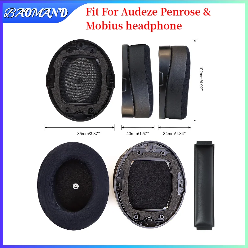 

Replacement Earpads for Audeze Penrose & Mobius Headset Headphones Leather Sleeve Earphone Earmuff