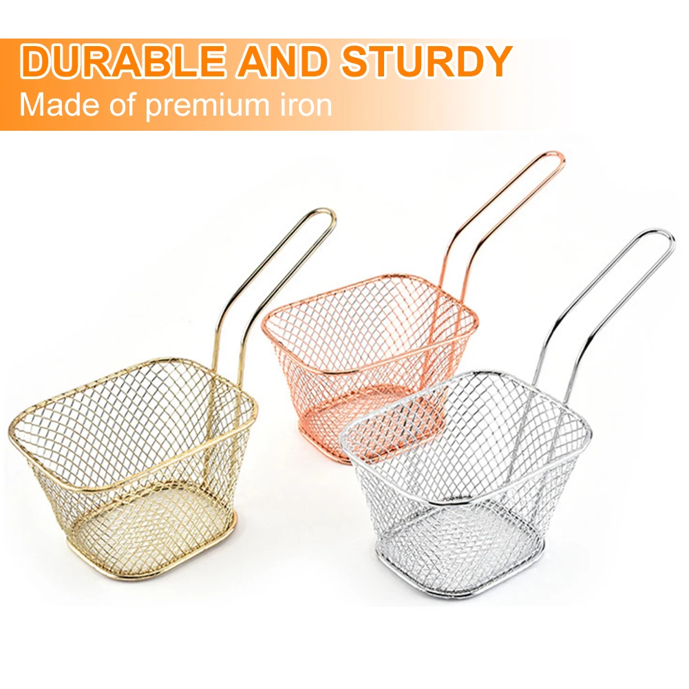 1PCS Stainless Steel French Fries Basket Mini Frying Basket Strainer Food Basket Kitchen Cooking Basket Colander Tools