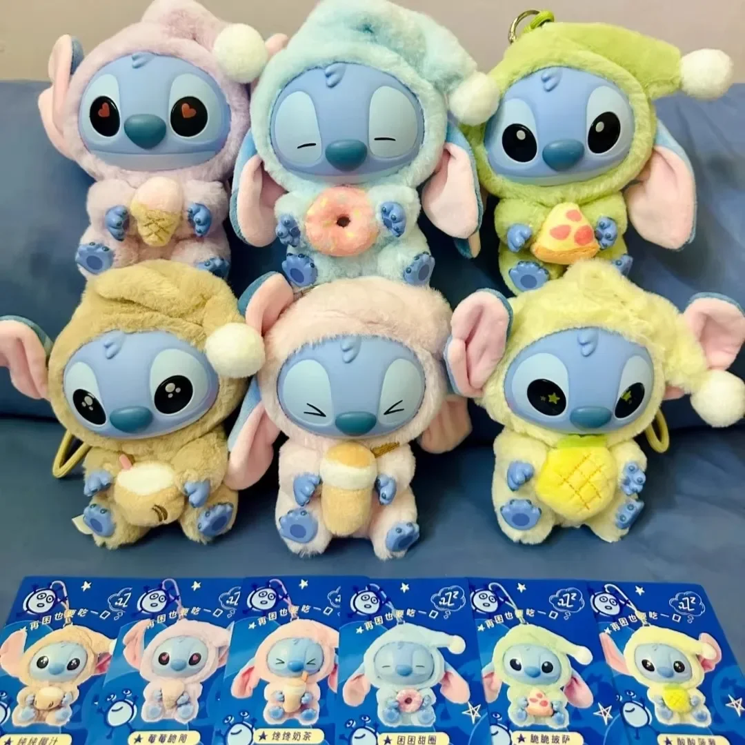 

2025, 6 стилей, новая серия Stitch Eat Some Thing Before Sleep, виниловая сумка, подвеска, милая плюшевая кукла, игрушка-сюрприз, подарки