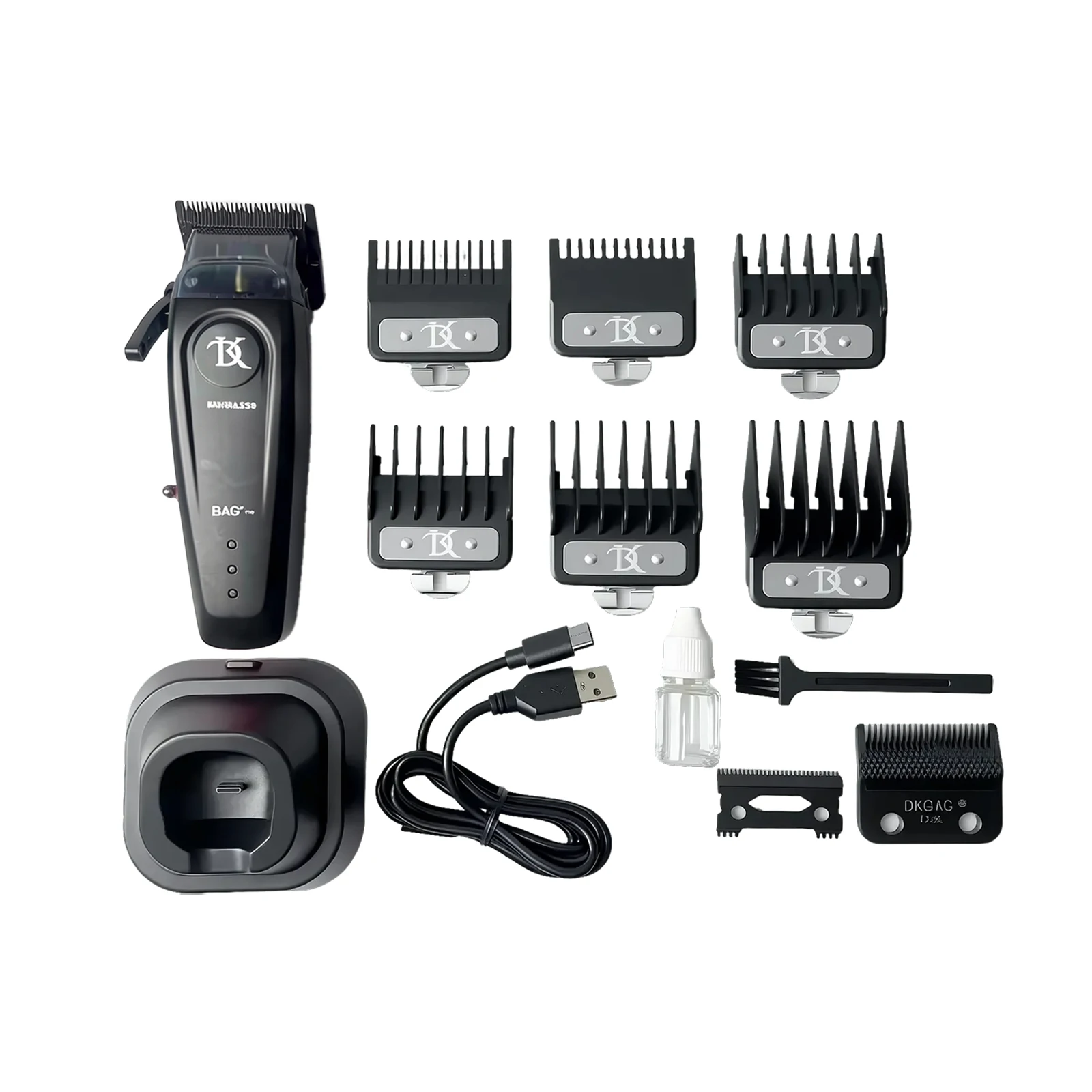 DK 079 Full Metal Body Professional Brushless Motor Hair ClipperElectric Cordless 7500RPM Ultra Thin Moving DLC Blade with Base