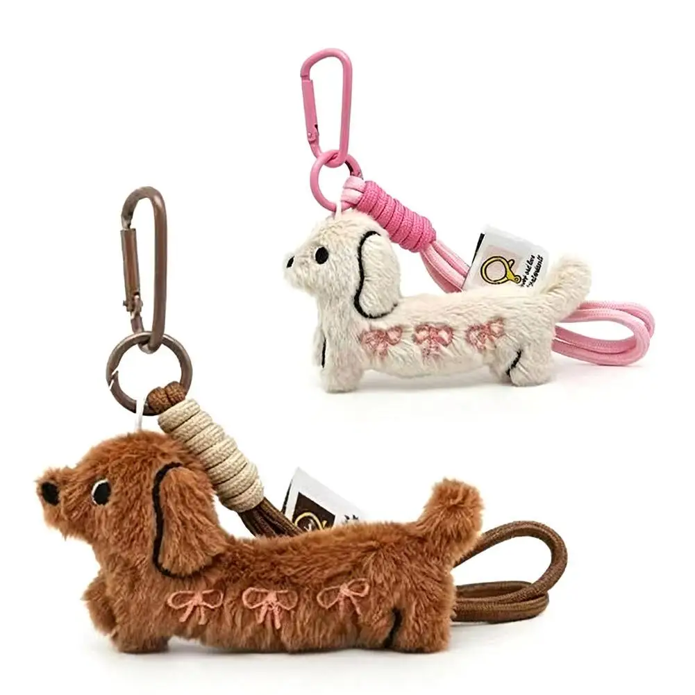 1PCS Cute Key Pendant Bag Hanging Decoration Gift Cartoon Animal Dog Dachshund Plush Keychain Puppy Stuffed Keyring