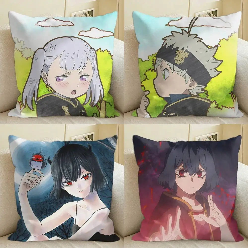 

A-Asta Manga B-Black Clover Square Sofa Pillow Cover Solid Color Living Room Home Decor Cushion Case