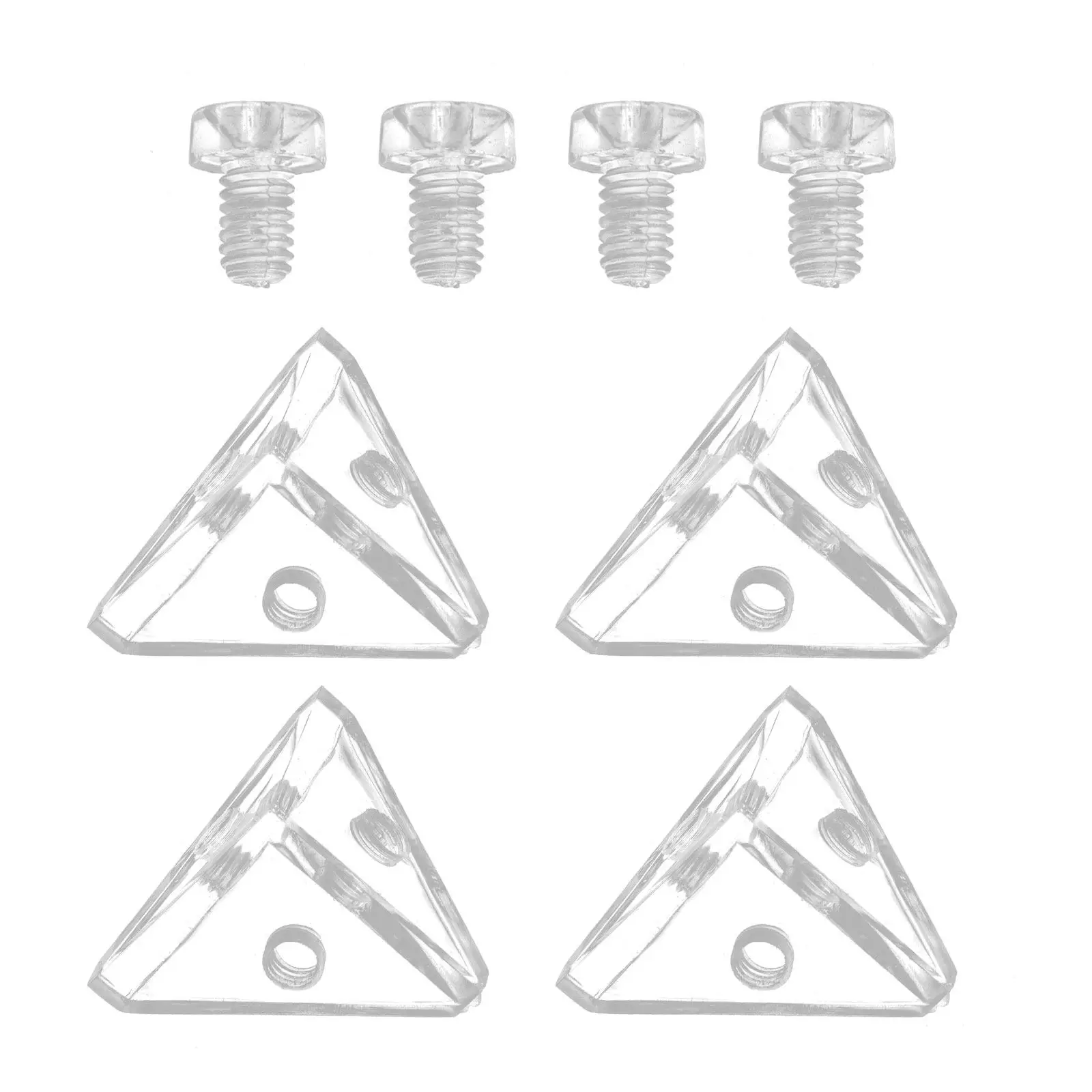 4Sets Acrylic Corner Brackets Clear Right Angle Joint Fastener for DIY Acrylic Box Case Reinforcement Lightweight Easy Install