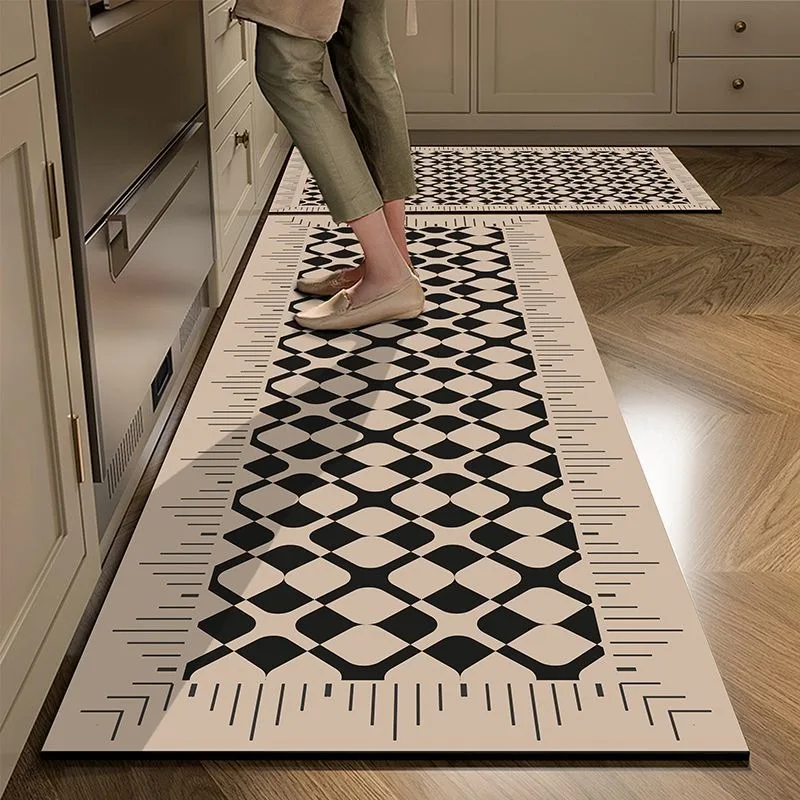 Kitchen Carpet Diatom Mud Water-absorbent Non-slip Floor Mat Retro Elegant Minimalist Style Home Decoration Rug Bathroom Carpets