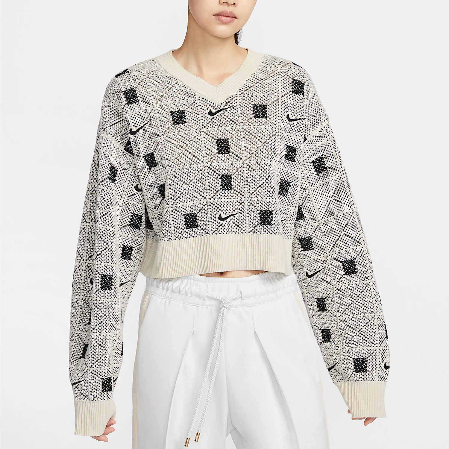 nike-genuine-naomi-osaka-women's-short-v-neck-knitted-sweater-fv7802-110
