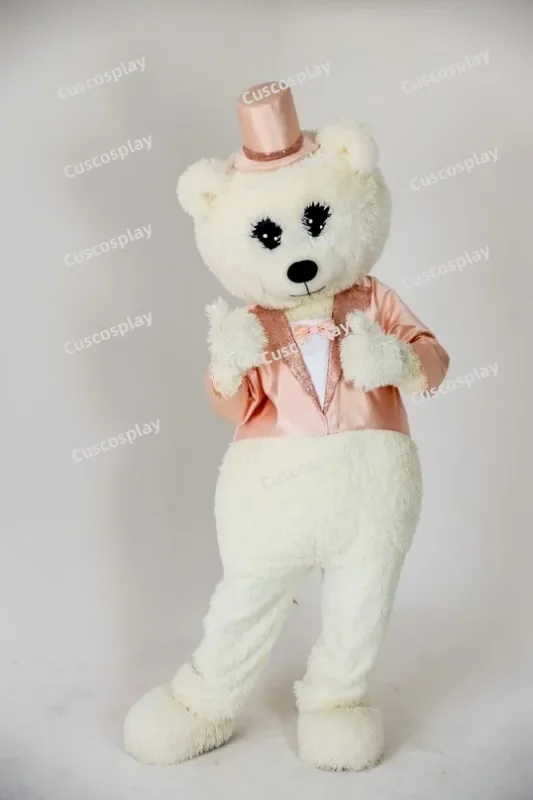 Christmas Doll White Rabbit Flirting Cotton Candy Pink Dress Carnival Advertising Easter Bunny Bear Halloween Mascot Costume An