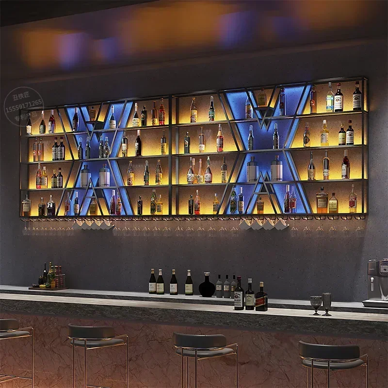 High-quality Durable Tall Bottle Holder Wine Racks Kitchen Modern Huge Luxury Wine Rack Display Rack Bar Table Luxury Wino