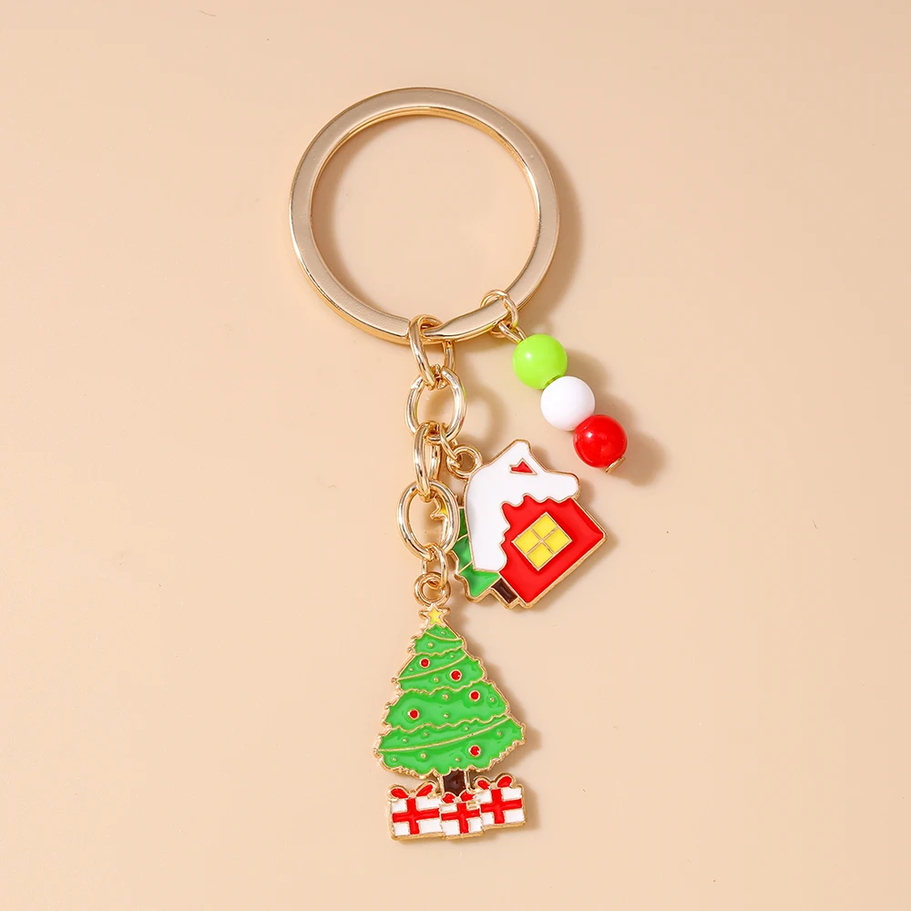 Leslie Niedlicher Weihnachts-Schlüsselanhänger Weihnachtsglocke Zuckerstange Weihnachtsmann Baum Schlüsselanhänger für Frauen Weihnachtsparty Schmuck Geschenke – Detail 7
